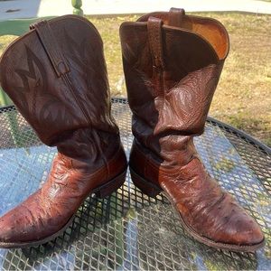 Lucchese 1883 Full Quill Brown Western cowboy boots size 10.5E n7017r4